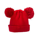 Red Pom Pom Woolen Cap